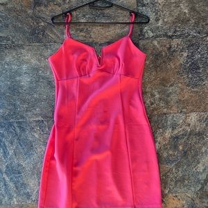 Short pink body con dress